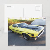 Gele sportauto briefkaart (Voorkant / Achterkant)