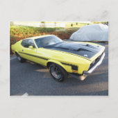 Gele sportauto briefkaart (Voorkant)