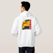 gele sportauto hoodie (Achterkant volledig)