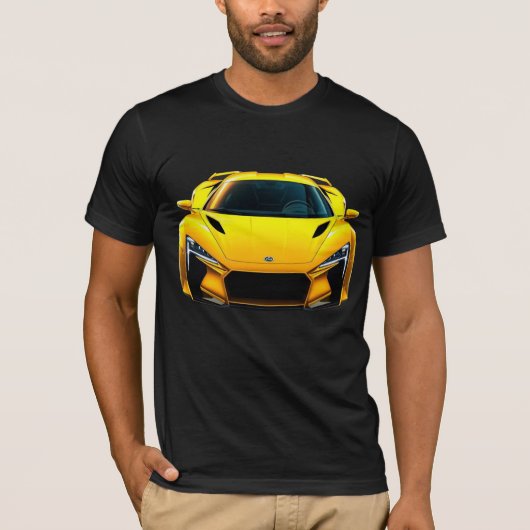 Gele sportauto t-shirt (Voorkant)