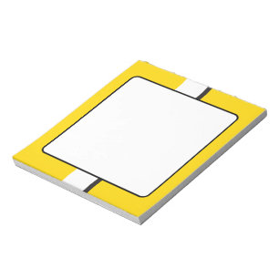 Gele sportscar Stripe Notitieblok