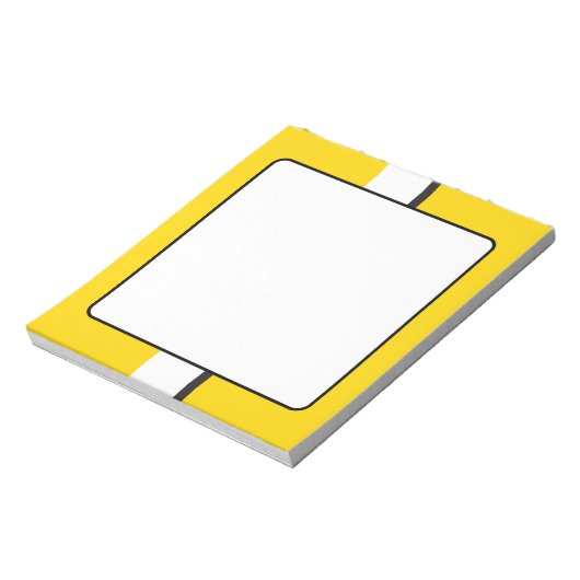 Gele sportscar Stripe Notitieblok (Linkerzijde)