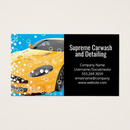 Gele sportwagen | Bellen Visitekaartje (Voorkant)