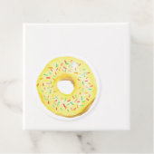 Gele Sprinkle Donut Verjaardagsfeest Dank u Bedankjes Labels (In situ)