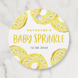 Gele Sprinkle Donut Verjaardagsfeest Dank u Bedankjes Labels