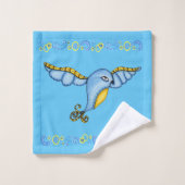 Gele staart met witte vleugels bad handdoek (Wasdoekje)