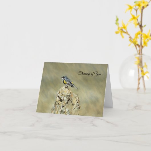 Gele Staartzanger - Aan Je Denken Kaart (Gele Bloem)