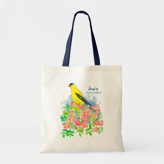 Gele staatsvogel Goldfinch van Iowa Grocery Tote Bag (Voorkant)