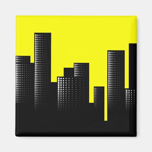 gele stadslandschap magneet (Voorkant)