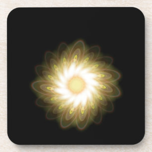 Gele stalen op zwart onderzetter