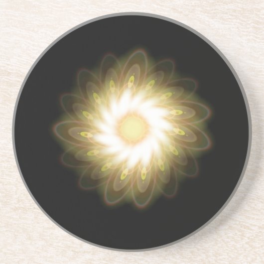 Gele stalen op zwart zandsteen onderzetter (Voorkant)