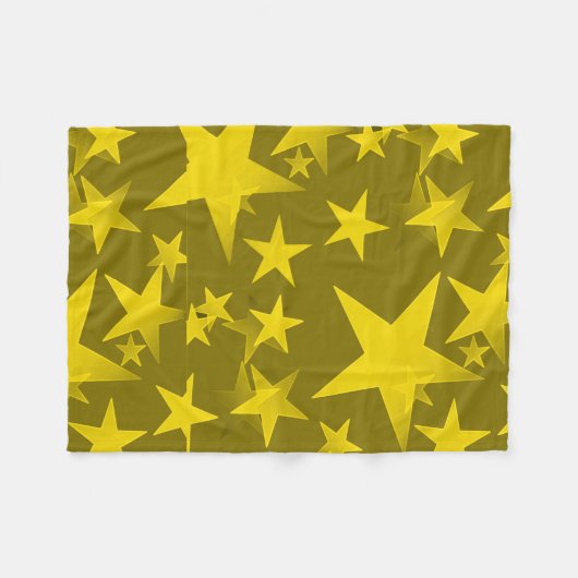 Gele Star Pattern Fleece Blanket (Voorkant (Horizontaal))