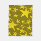 Gele Star Pattern Fleece Blanket Deken (Voorkant)