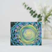 Gele Starburst Spiral Moderne Profetische Kunst Briefkaart (Staand voorkant)