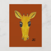 Gele Staring Giraffe Hi en hallo kaarten (Voorkant)