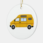 Gele stealth Camper Van Hoogste Mobiele Vrijheid Keramisch Ornament (Links)