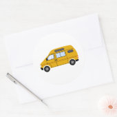 Gele stealth Camper Van Hoogste Mobiele Vrijheid Ronde Sticker (Envelop)