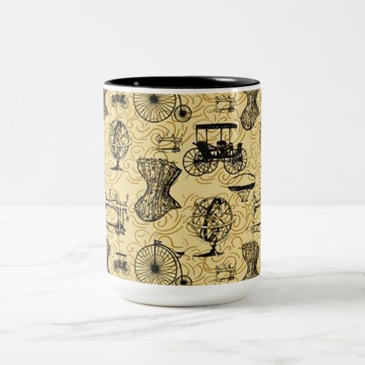 Gele Steampunk Pattern Coffee Mok (Center)