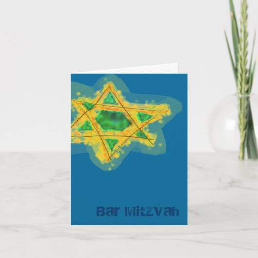 Gele Ster Bar Mitzvah Kaart (Voorkant)