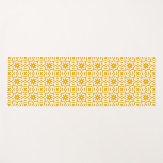 Gele ster Bloempatroon Yogamat (Voorkant (horizontaal))