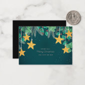 Gele ster en bladeren notitiekaartje (Voorkant / Achterkant in situ)