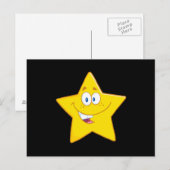 Gele ster glimlachen briefkaart (Voorkant / Achterkant)