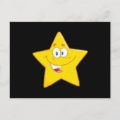 Gele ster glimlachen briefkaart (Voorkant)