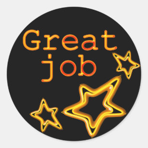 gele ster goed werk ronde sticker