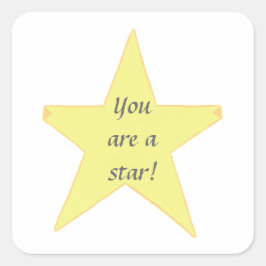 Gele Ster, jij bent een ster Stickers