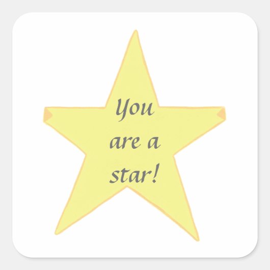 Gele Ster, jij bent een ster Stickers (Voorkant)