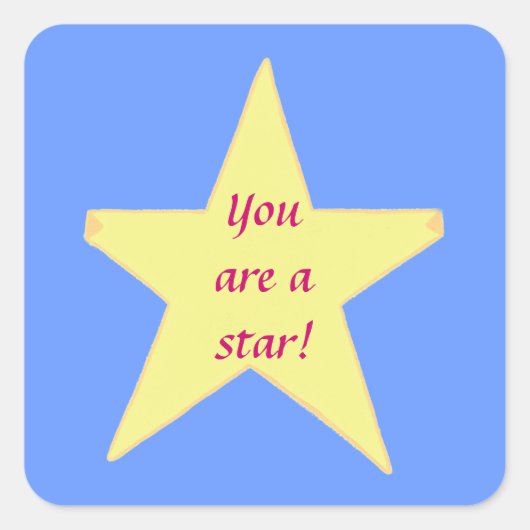 Gele Ster, jij bent een ster Stickers (Voorkant)