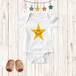 gele ster   Schattige Schattig unisex monogram Romper
