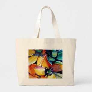 Gele ster van Bethlehem waterverf kunst Grote Tote Bag