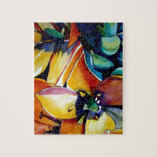 Gele ster van Bethlehem waterverf kunst Legpuzzel