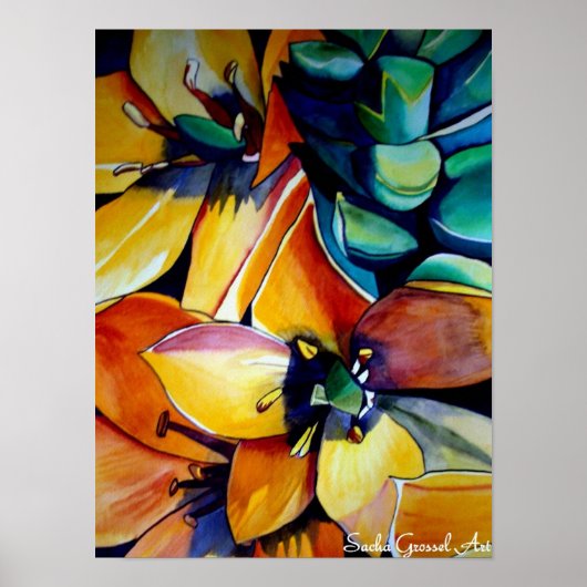 Gele ster van Bethlehem waterverf kunst Poster (Voorkant)