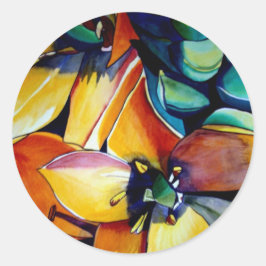 Gele ster van Bethlehem waterverf kunst Ronde Sticker