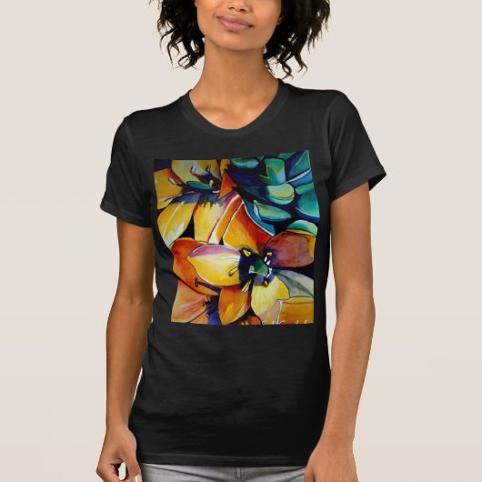 Gele ster van Bethlehem waterverf kunst T-shirt (Voorkant)