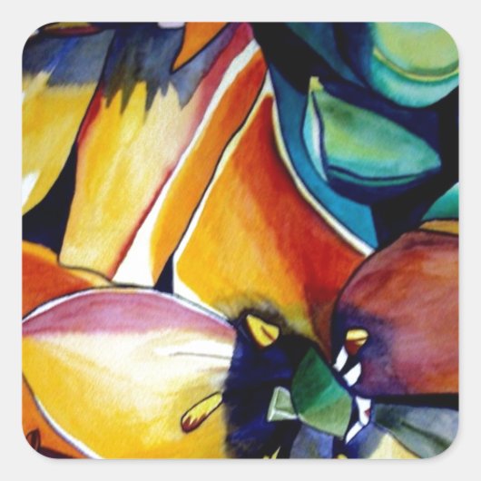 Gele ster van Bethlehem waterverf kunst Vierkante Sticker (Voorkant)