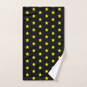 Gele sterpatroon op zwart bad handdoek (Handdoek)