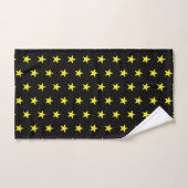 Gele sterpatroon op zwart bad handdoek (Handdoek)