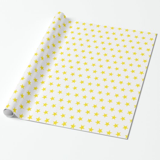 Gele sterren 8 cadeaupapier (Uitgerold)
