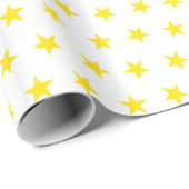 Gele sterren 8 cadeaupapier (Rol Hoek)