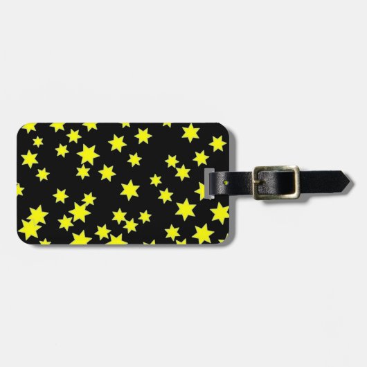 Gele sterren bagagelabel (Voorkant horizontaal)