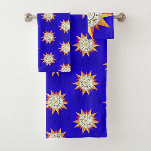 Gele sterren Blue Bathroom Towel sets Bad Handdoek (Insitu)