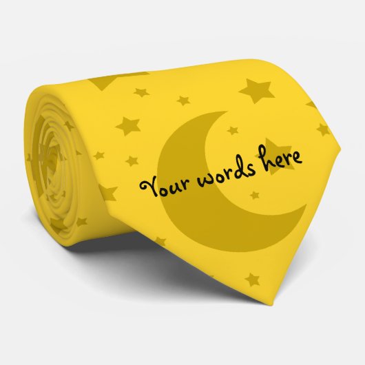 Gele sterren en mannetjespatroon stropdas (Opgerold)