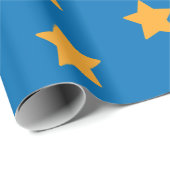 Gele sterren Geometric Starry Blue Pattern Cadeaupapier (Rol Hoek)