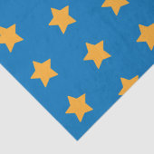 Gele sterren Geometric Starry Blue Pattern Tissuepapier (Detail)