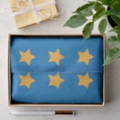 Gele sterren Geometric Starry Blue Pattern Tissuepapier (Geschenk)