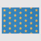 Gele sterren Geometric Starry Blue Pattern Tissuepapier (Voorkant)
