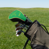 Gele sterren in ster op groen golfheadcover (Insitu)